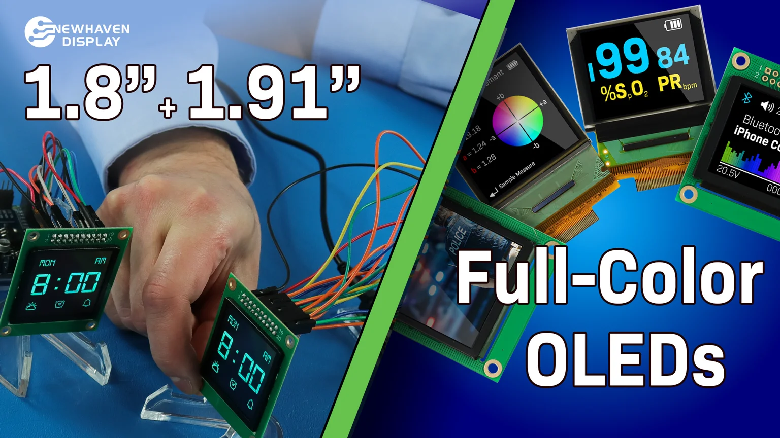 1.91インチカラーOLEDモジュール（176x176解像度）