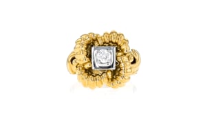 C. 1980 Vintage .25 Carat Diamond Knot Ring in 18kt Yellow Gold