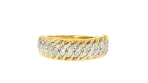 50 ct. t.w. Diamond Croissant Ring in 18kt Gold Over Sterling