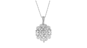 10 ct. t.w. Diamond Filigree Swirl Pendant Necklace in Sterling Silver