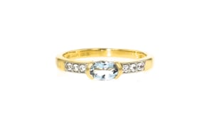 30 Carat Aquamarine and .10 ct. t.w. White Zircon Ring in 18kt Gold Over Sterling