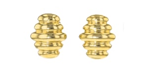 Italian 18kt Gold Over Sterling Rhombus Earrings