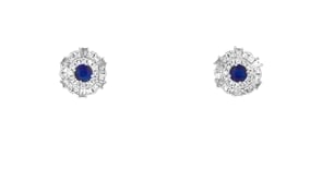 20 ct. t.w. Sapphire and .20 ct. t.w. Diamond Stud Earrings in 14kt White Gold