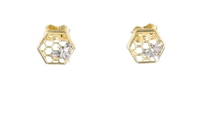 14kt Two-Tone Gold Honeybee Earrings