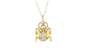 35 ct. t.w. Diamond Scarab Pendant Necklace in 18kt Gold Over Sterling