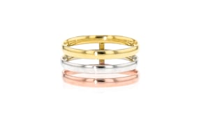 Italian 14kt Tri-Colored Gold Three-Row Ring