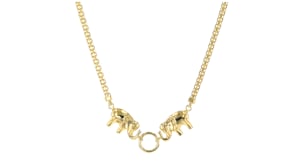 18kt Gold Over Sterling Elephants Necklace
