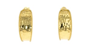 18kt Gold Over Sterling Hammered Hoop Earrings
