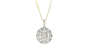 50 ct. t.w. Diamond Cluster Pendant Necklace in 14kt Yellow Gold
