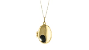 14kt Yellow Gold Personalized Oval Locket Necklace