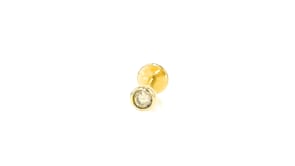 Bezel-Set Diamond-Accented Single Flat-Back Stud Earring in 14kt Yellow Gold