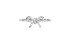 Diamond-Accented Bow Ring in Sterling Silver