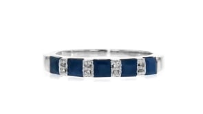 1.40 ct. t.w. Sapphire Ring with Diamond Accents in Sterling Silver