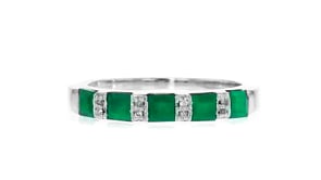 70 ct. t.w. Emerald Ring with Diamond Accents in Sterling Silver