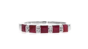 1.50 ct. t.w. Ruby Ring with Diamond Accents in Sterling Silver