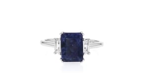 2.70 Carat Sapphire Ring with .30 ct. t.w. White Topaz in Sterling Silver