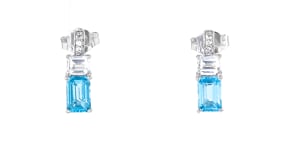 5.60 ct. t.w. Swiss Blue and White Topaz Jewelry Set Earrings, Ring and Pendant Necklace in Sterling Silver