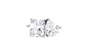 5.70 ct. t.w. CZ Toi et Moi Ring in Sterling Silver