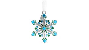 Ross-Simons 2024 Annual Multicolored Crystal Christmas Jewels Snowflake Ornament - 14th Edition