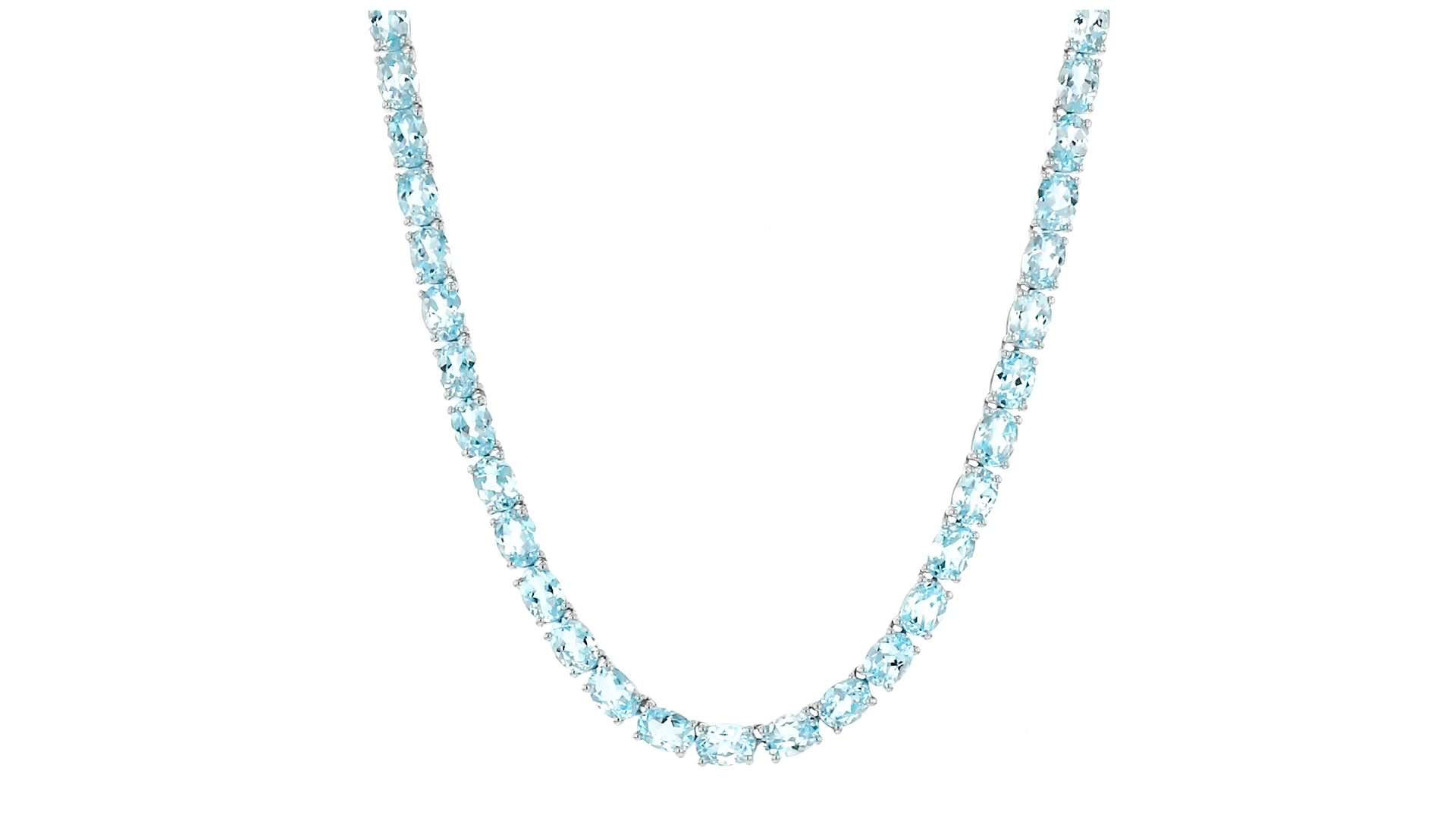 45.00 ct. t.w. Sky Blue Topaz Tennis Necklace in Sterling Silver