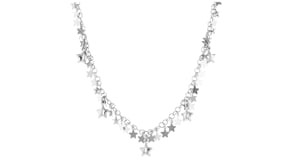 Italian Sterling Silver Star Drop Necklace