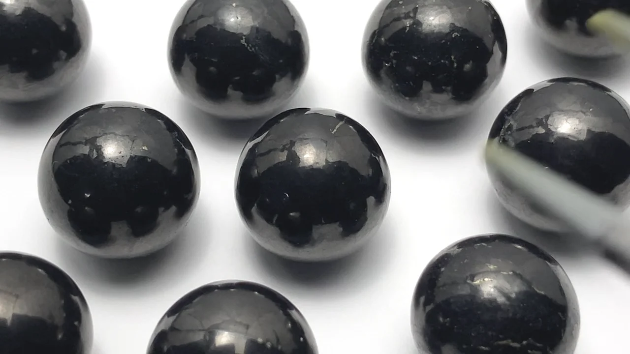 シュンガイト スフィア・ラウンド15mm 1個｜天然石ビーズ・ルース