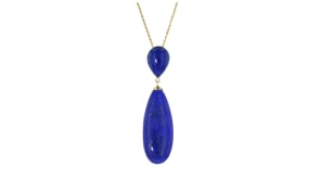 Lapis Teardrop Pendant in 14kt Yellow Gold