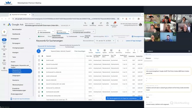 Fragerunde, Kontoanalyse + Backup Kampagnen, Kampagnentests & wofür wir ChatGPT bei Google Ads nutzen mit Malte vom 18.07.24