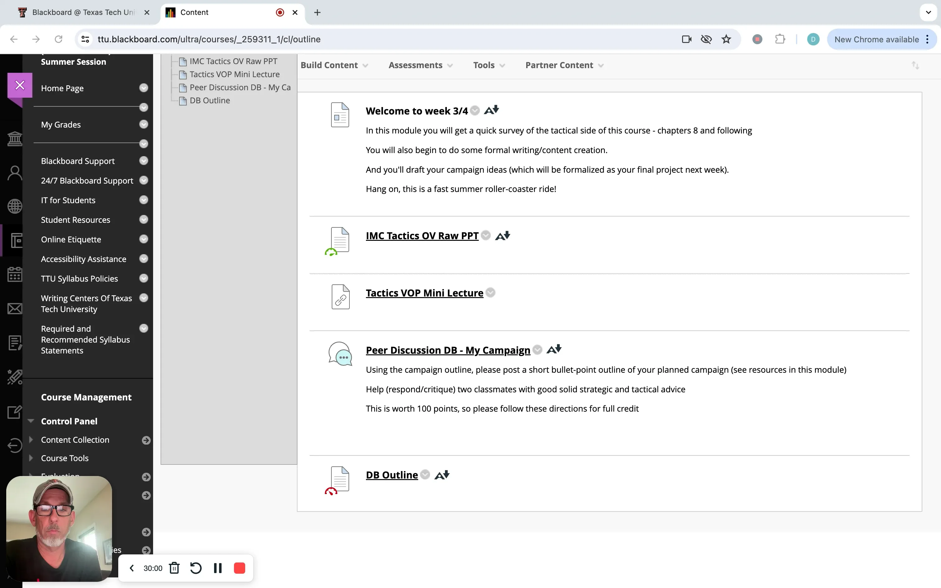 How to video peer review DB week 3.4