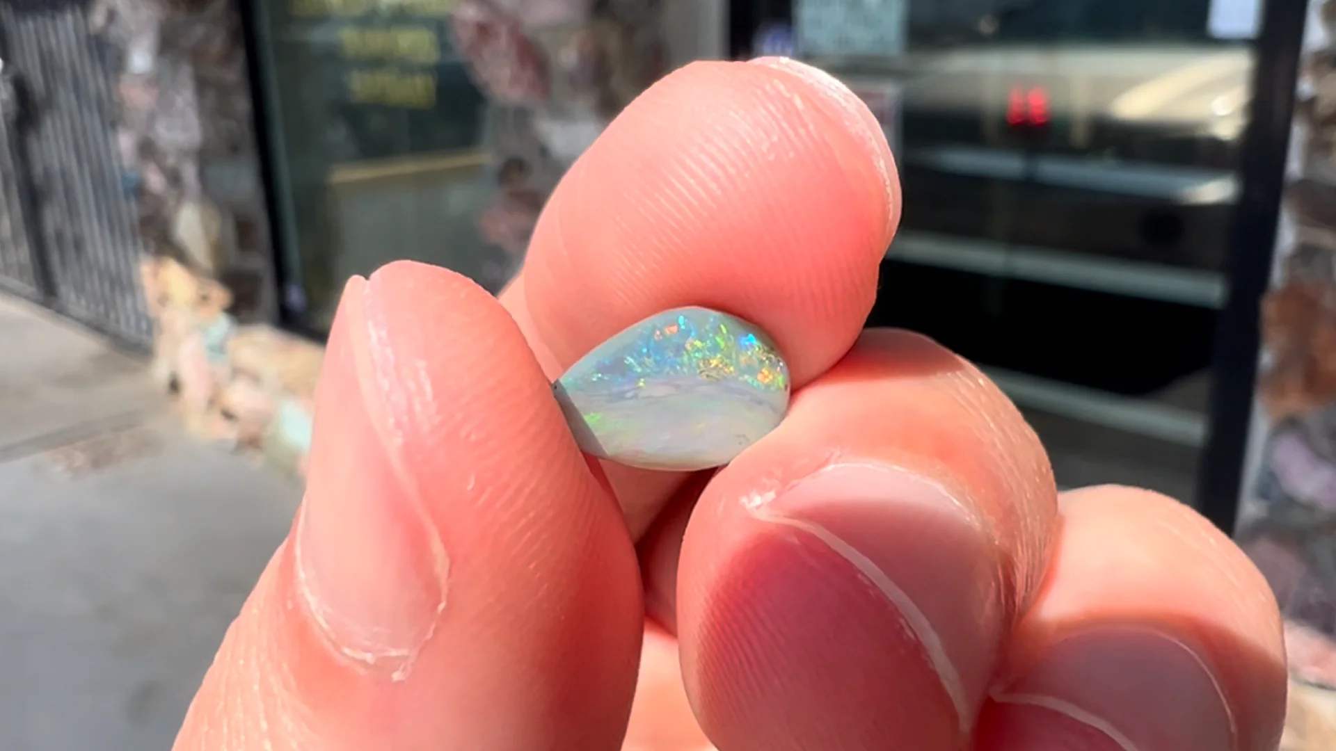 1.44ct Pear Shaped Lightning Ridge Light Opal | Burton's