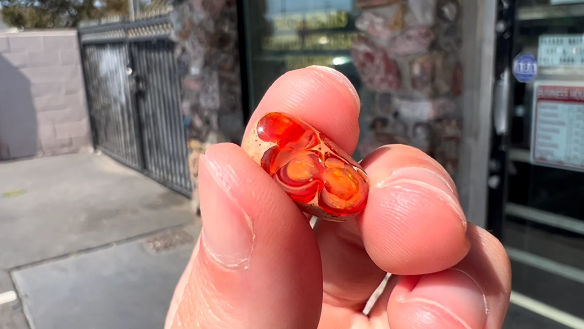 7.99ct Mexican Matrix Fire Opal Stone | Burton's – Burton's 7.99ct Mexican Matrix Fire Opal Stone | Burton's – Burton's