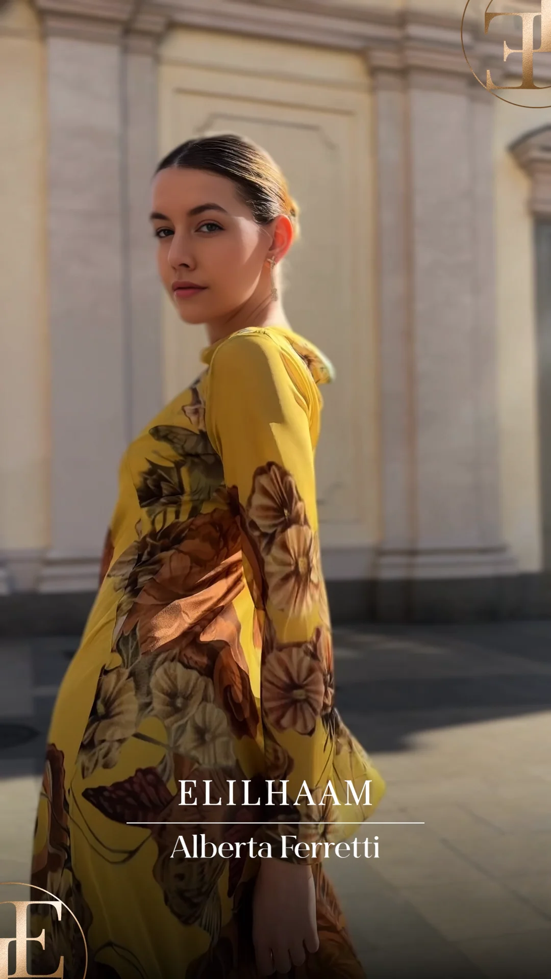 alberta ferretti gold dress Long pleated silk gown with gold detailing main image 1