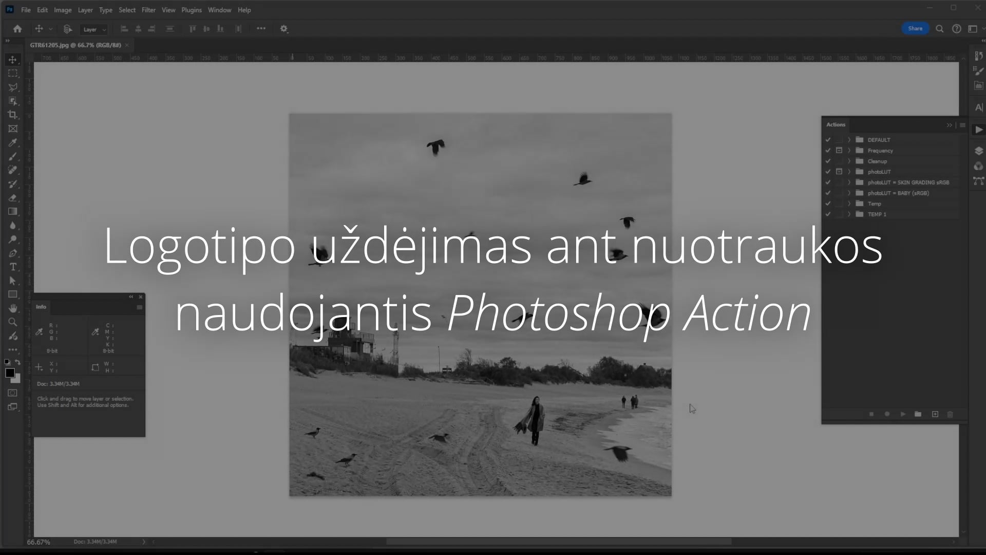 Logotipo įkėlimas su PS action (naudojantis paruoštuku)