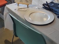 Plate on a table at an event setup in Vallejo