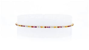 90 ct. t.w. Multi-Gemstone and .18 ct. t.w. Diamond Tennis Bracelet in 14kt Yellow Gold