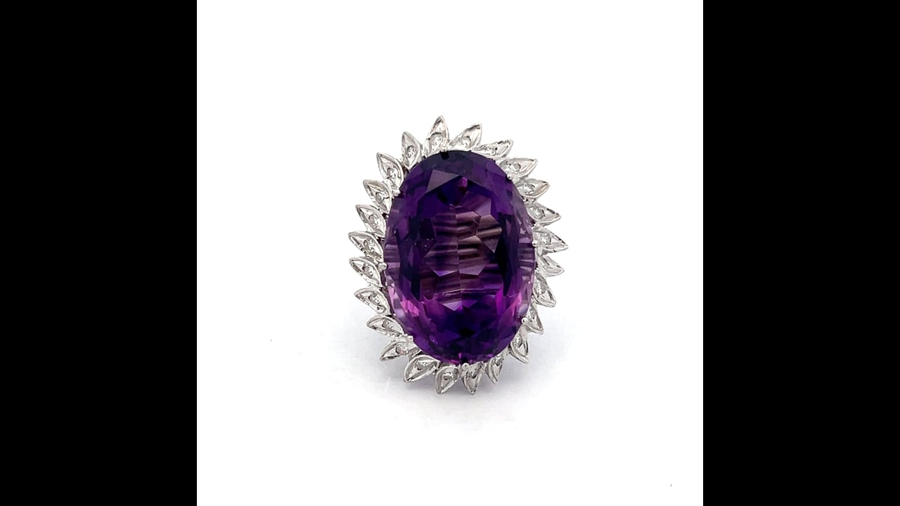 27.97 Amethyst & Diamond Cocktail Ring in 14k – Filigree Jewelers