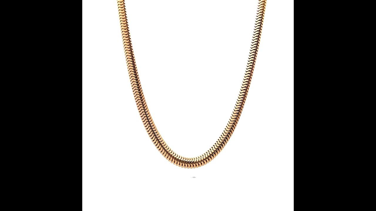 VINTAGE (c. 1980) | Gold Metal Omega Snake Chain Belt | VERY GOOD! Snake belt – Scott Fraser Collection main image 4