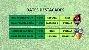 L'Escala encetarà la lliga contra el Reus i la culminarà contra el Sabadell B