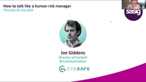 SASIG Webinar - How to talk like a human risk manager 2024-07-25 10:00:23