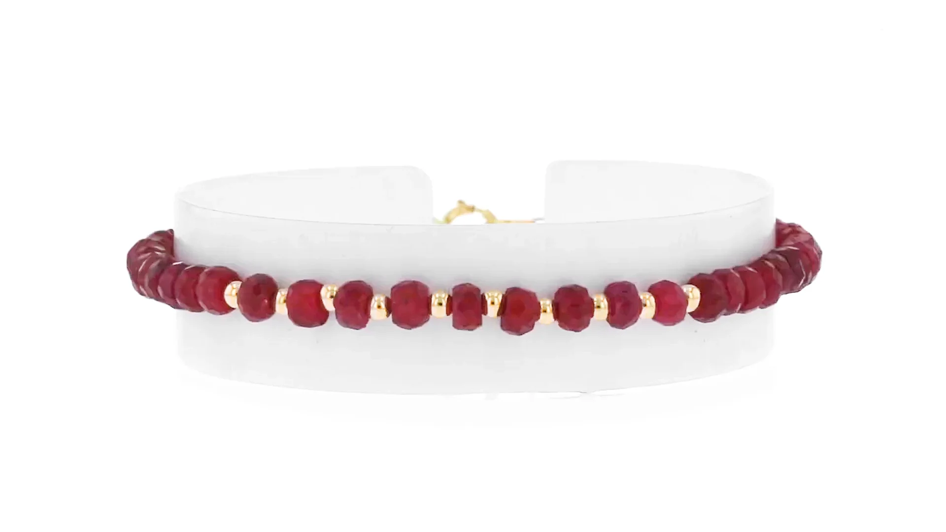 25.00 ct. t.w. Ruby Bead Bracelet in 10kt Yellow Gold | Ross Simons