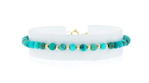 4-4.5mm Turquoise Bead Bracelet in 10kt Yellow Gold