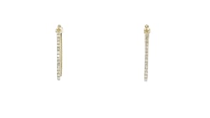 25 ct. t.w. Diamond Paper Clip Link Hoop Earrings in 18kt Gold Over Sterling
