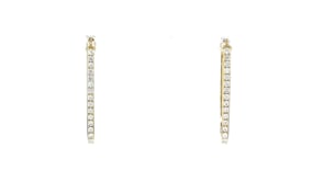 50 ct. t.w. Diamond Paper Clip Link Hoop Earrings in 18kt Gold Over Sterling