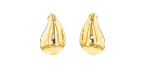50 ct. t.w. Diamond Puffy Teardrop Earrings in 18kt Gold Over Sterling
