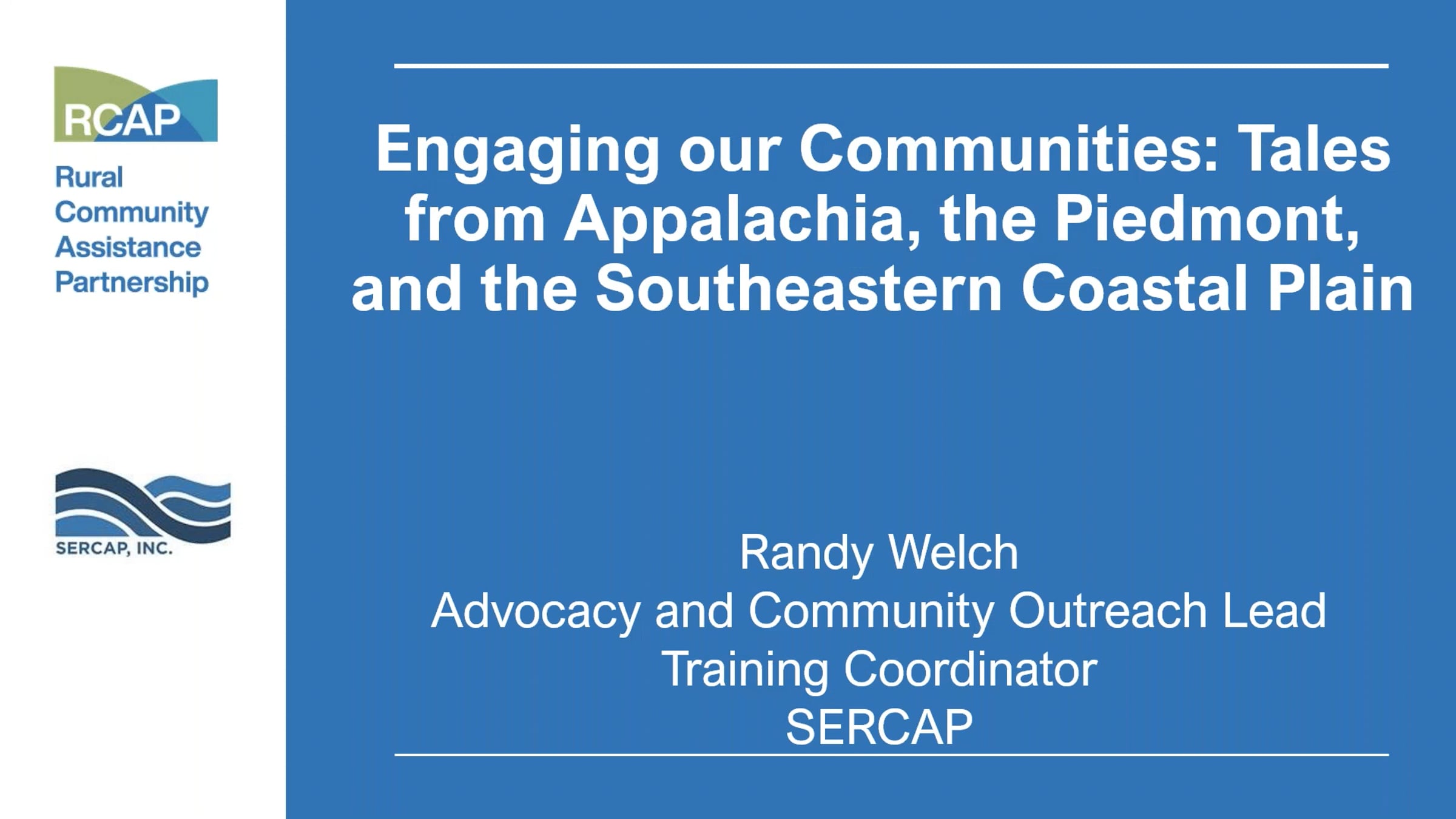 RCAP Webinar | Engaging our Communities: Tales from Appalachia, the ...