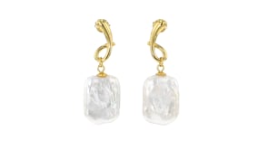 4-13mm Cultured Baroque Pearl Loop Drop Earrings in 18kt Gold Over Sterling