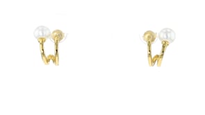 6.5-7mm Cultured Pearl Swirl Earrings in 18kt Gold Over Sterling