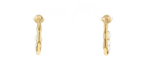 3.5-4mm Cultured Pearl Hoop Earrings in 18kt Gold Over Sterling