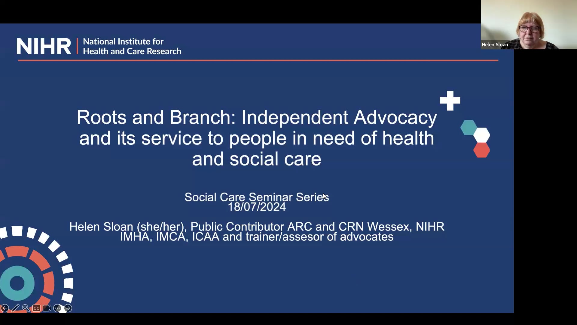 Social Care lunchtime seminar #12 - Roots and Branch - Independent Advocacy