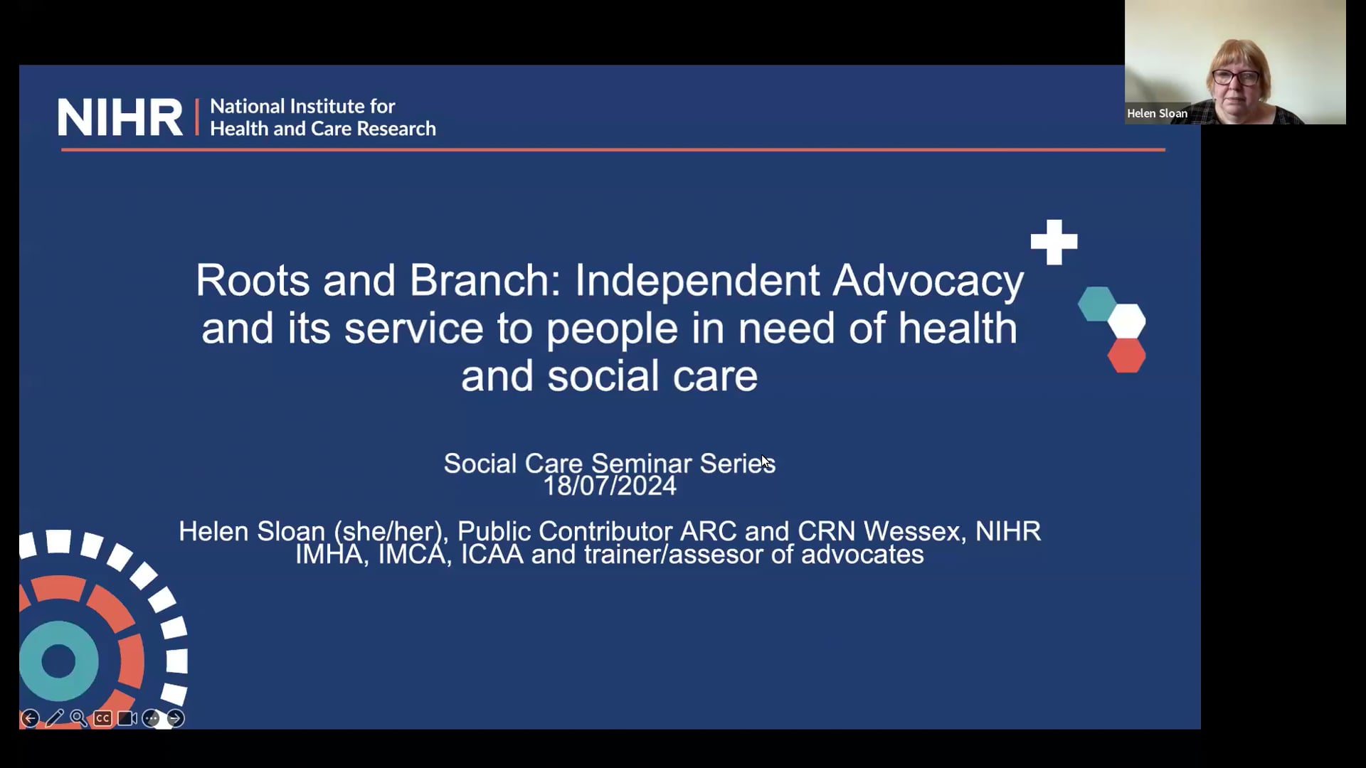 Social Care lunchtime seminar #12 - Roots and Branch - Independent Advocacy